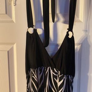 Size large, animal print, halter top maxi dress